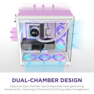nzxt-h9-flow-rgb-2025-large-dual-chamber-mid-tower-atx-airflow-pc-case-white 2