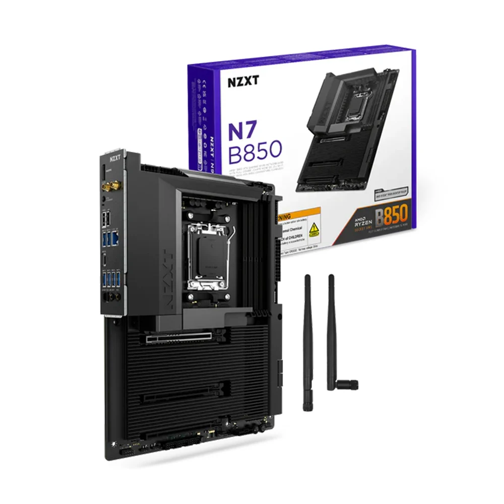 nzxt-n7-b850-amd-atx-gaming-wi-fi-motherboard-black NZXT N7 B850 Black AMD ATX Gaming Wi-Fi Motherboard