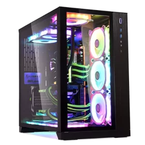 Lian Li O11 Dynamic Tower ATX Computer Case front view with RGB Components