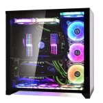 Side view with components and RGB Fan O11 Dynamic Tower ATX Computer Case White