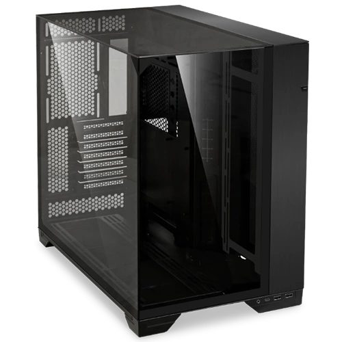 Lian Li O11 Vision Dual-Chamber ATX PC Case Black, 6+1 Expansion Slot, 3 Sides of Glass, 3 Spaces for Radiators, 5 Drive Capacity