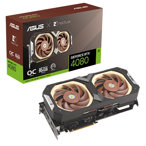 ASUS GeForce RTX 4080 Noctua OC Edition 16GB Graphics Card For PC Close to the Box