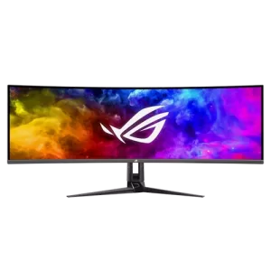 Asus ROG Swift OLED PG49WCD gaming monitor, 49-inch, 144 Hz, 0.03 ms, G-SYNC compatible, custom heatsink, uniform brightness