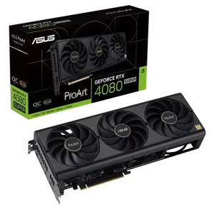 Asus ProArt GeForce RTX 4080 SUPER 16GB GDDR6X OC Edition Graphics Card, 2610 MHz Default mode, 10240 CUDA Cores, 2.5 Slots, 256-bit Memory Interface