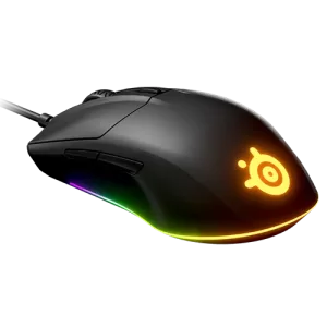 SteelSeries Rival 3 Wired Gaming Mouse, 6 Programmable Buttons, Brilliant Prism RGB Lighting, mechanical switches