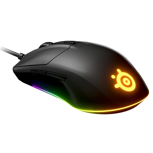 SteelSeries Rival 3 Wired Gaming Mouse, 6 Programmable Buttons, Brilliant Prism RGB Lighting, mechanical switches