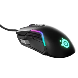 SteelSeries Rival 5 Gaming Mouse, TrueMove Air precision optical gaming sensor with true 1-to-1 tracking, 9-button programmable layout, Golden Micro IP54 Switches