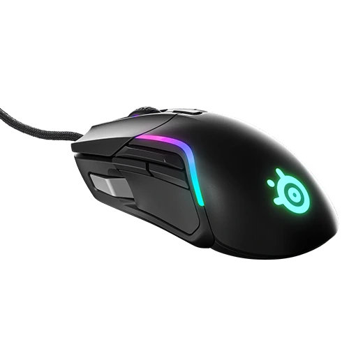 SteelSeries Rival 5 Gaming Mouse, TrueMove Air precision optical gaming sensor with true 1-to-1 tracking, 9-button programmable layout, Golden Micro IP54 Switches