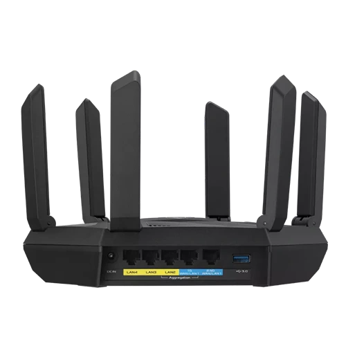 RT-AXE7800 Wireless Router Side with wifi cable pins and power connector pin