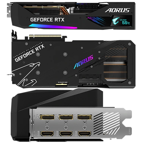 Different views of AORUS GeForce RTX 3070 Ti MASTER