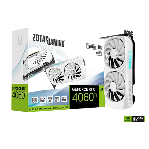 ZOTAC GeForce RTX 4060 Ti Twin Edge OC White Edition 8GB GDDR6 Graphics Card