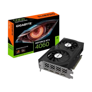 Gigabyte GeForce RTX 4060 WINDFORCE OC 8G GDDR6 Graphics Card, 2475 MHz Core Clock, 3072 CUDA Cores, 17 Gbps Memory Clock and WINDFORCE Cooling System