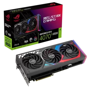 ASUS ROG Strix GeForce RTX 4070 Ti SUPER 16GB GDDR6X Graphics Card, 2640 MHz OC mode, 8448 CUDA Core, 21 Gbps Memory Speed, 256-bit Memory Interface, Black