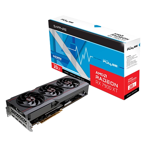Sapphire Pulse AMD Radeon RX 7900 XT 20G Graphics Card, 2450 MHz Boost Clock, 20GB/320 bit DDR6. 20 Gbps Effective Memory, 84 Ray Accelerator