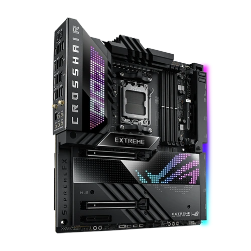 ROG Crosshair X670E Extreme EATX Gaming Motherborad for computer side view