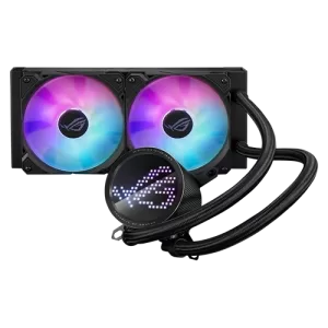 RYUO III 240 ARGB Liquid Cooler Front view with OLED Display Pump