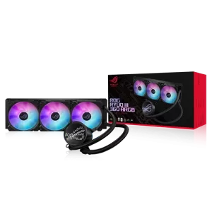 Rog RYUO iii 360 ARGB Liquid Cooler Close to the BOx