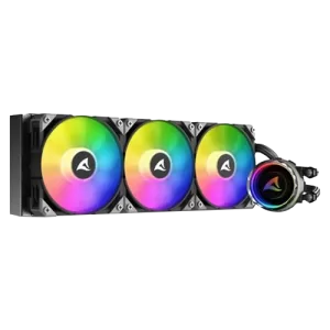 Sharkoon S90 RGB 360mm AIO Liquid CPU Cooler, 600 ~ 2,000 rpm Fan Speed, 77.7 CFM Airflow, 12x Addressable RGB LED, LGA 1700 / AM5