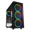 Sharkoon TG4M RGB PC case, Air-permeable mesh front, 3 120mm RGB LED fans, Fully Visible Hardware