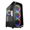 Sharkoon TK5M RGB ATX PC Case, four pre-installed 120mm RGB LED fans, 2 x USB 3.0 ports, 1 USB Type-C 3.2 Gen 2, 4-port RGB controller