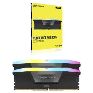 Corsair VENGEANCE RGB 32GB C40 Memory Kit close to the box with 2 kits (16 x 2)