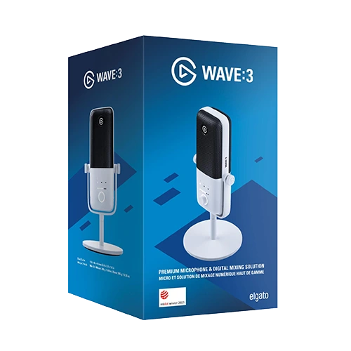 Elgato Wave:3 - USB Condenser Microphone, Digital Mixer for Streaming, Recording, Podcasting - Clipguard, Capacitive Mute