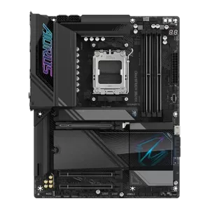 X870E AORUS PRO ATX Motherboard Front View with Aorus Logo RGB