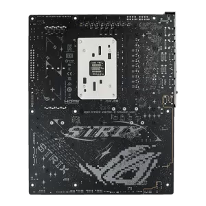 Rog X870E E GAMING WIFI Motherboard Back View Rog Logo