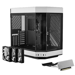 Y60 PC Case white 120mm x 3 fans and GPU Kit