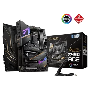 MSI MEG Z490 ACE Gaming Motherboard close to the box