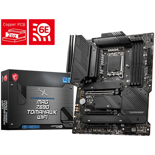 MSI MAG Z690 TOMAHAWK WIFI Motherboard Close to the Box View