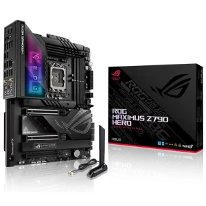 ASUS ROG Maximus Z790 Hero DDR5 ATX Motherboard Close to the box and anteena